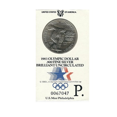 1983 US BU Silver Olympic Dollar – P Mint Mark